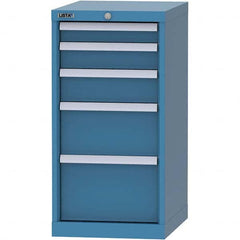 LISTA - 5 Drawer, 216 Compartment Bright Blue Steel Modular Storage Cabinet - USA Tool & Supply