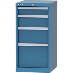 LISTA - 4 Drawer, 216 Compartment Bright Blue Steel Modular Storage Cabinet - USA Tool & Supply