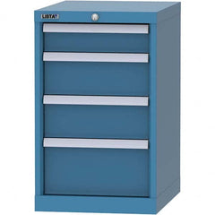 LISTA - 4 Drawer, 216 Compartment Bright Blue Steel Modular Storage Cabinet - USA Tool & Supply