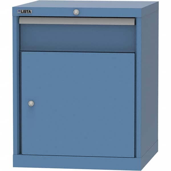 LISTA - 1 Drawer, 84 Compartment Bright Blue Steel Modular Storage Cabinet - USA Tool & Supply