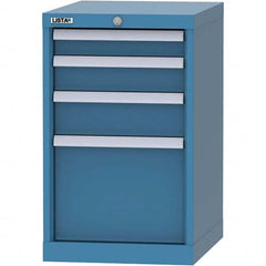 LISTA - 4 Drawer, 216 Compartment Bright Blue Steel Modular Storage Cabinet - USA Tool & Supply