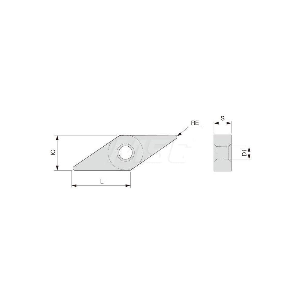 Turning Insert:  VNGG160404-01 TH10,  Solid Carbide Uncoated Finish,  Neutral,  35.0 &deg N/A Diamond,  Series  VNGG