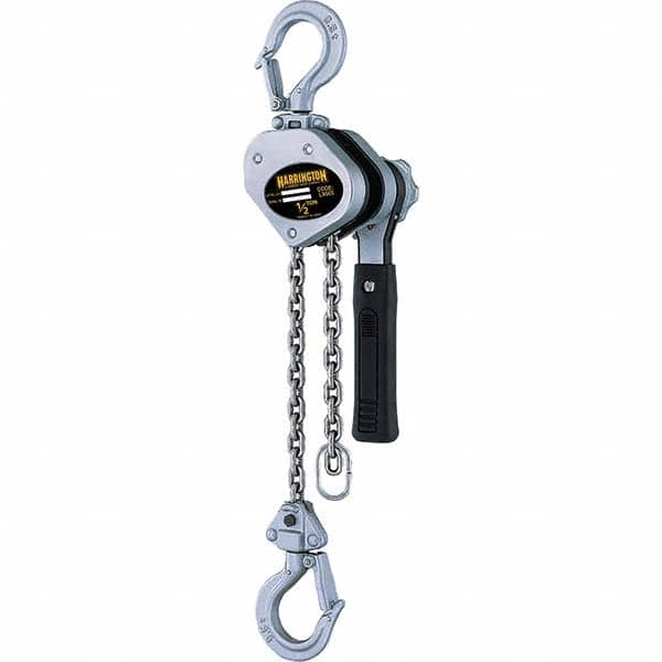 Harrington Hoist - 1,000 Lb Capacity, 10' Lift Height, Chain Mini Lever Manual Hoist - USA Tool & Supply