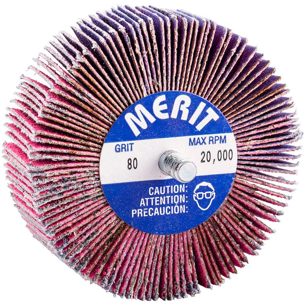 Merit Abrasives - 3 x 1" 80 Grit Ceramic Alumina Unmounted Flap Wheel - USA Tool & Supply