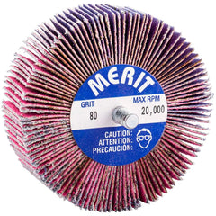 Merit Abrasives - 3 x 1" 80 Grit Ceramic Alumina Unmounted Flap Wheel - USA Tool & Supply