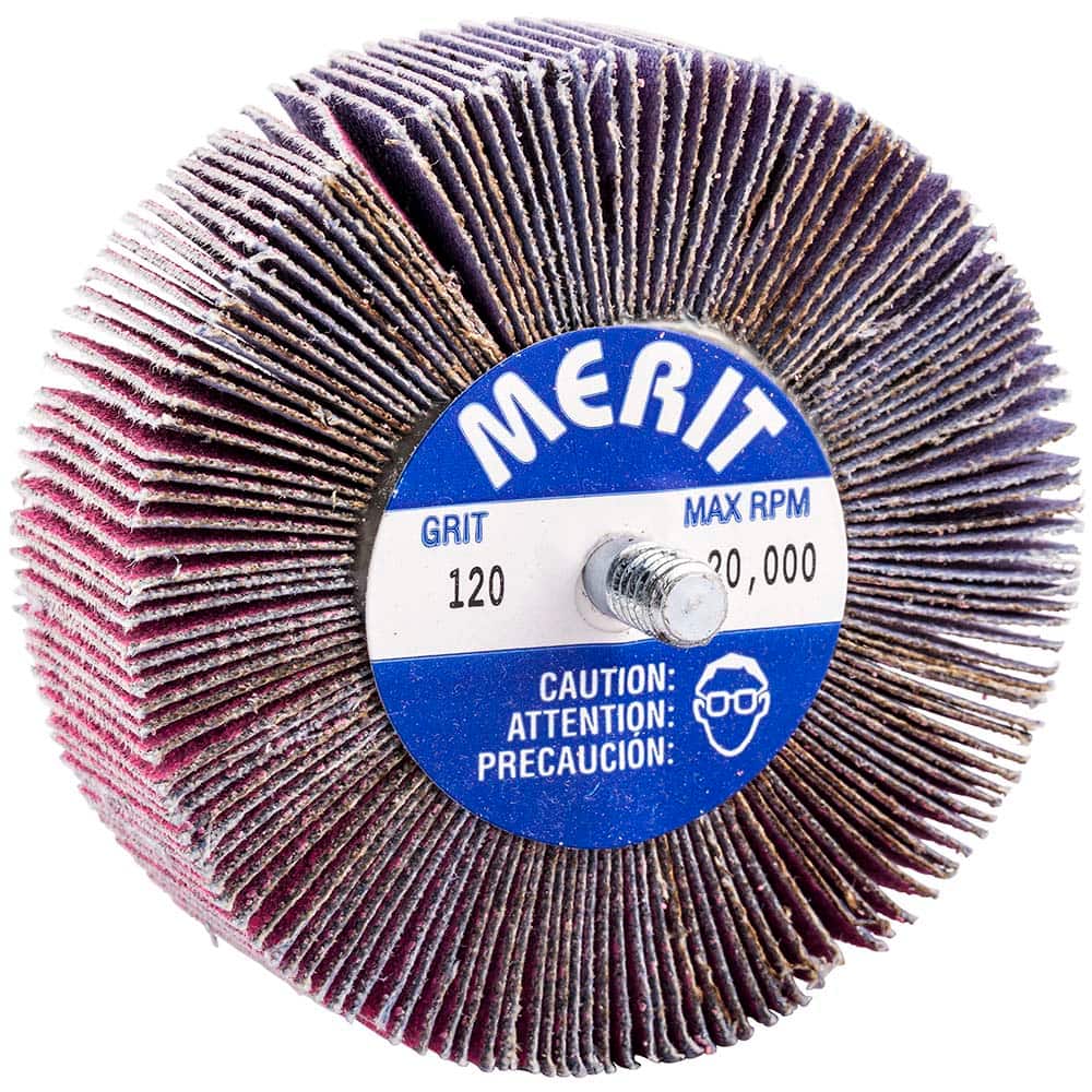 Merit Abrasives - 3 x 1" 120 Grit Ceramic Alumina Unmounted Flap Wheel - USA Tool & Supply