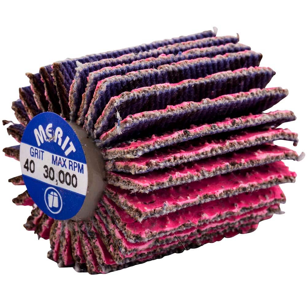 Merit Abrasives - 1 x 1" 40 Grit Ceramic Alumina Unmounted Flap Wheel - USA Tool & Supply