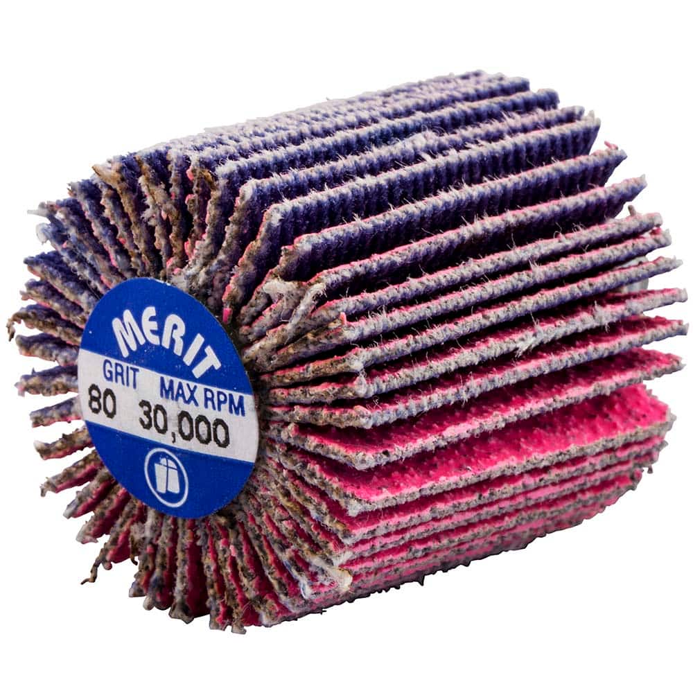 Merit Abrasives - 1 x 1" 80 Grit Ceramic Alumina Unmounted Flap Wheel - USA Tool & Supply
