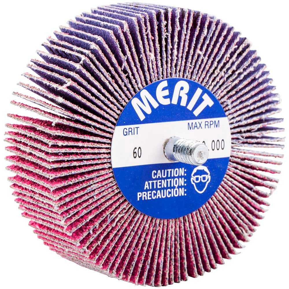 Merit Abrasives - 3 x 1" 60 Grit Ceramic Alumina Unmounted Flap Wheel - USA Tool & Supply
