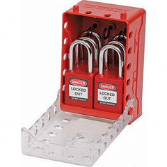 Brady - 1 8-Piece Kit 2.7" Deep x 4" Wide x 5.7" High Portable & Wall Mount Group Lockout Box - USA Tool & Supply
