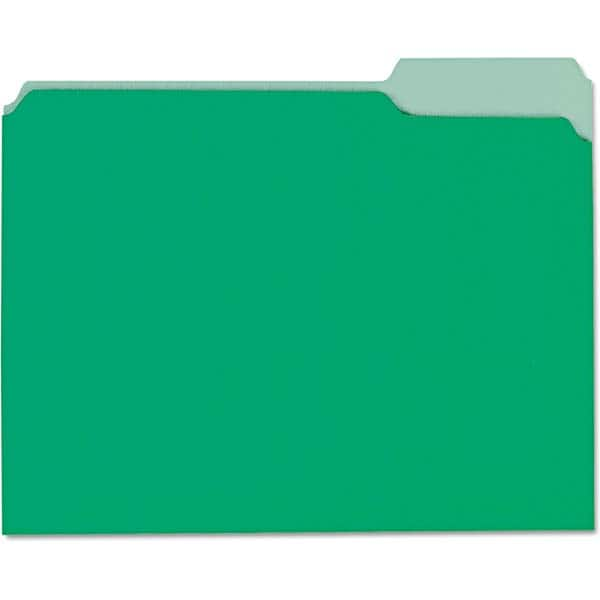 UNIVERSAL - File Folders, Expansion Folders & Hanging Files Folder/File Type: File Folders with Top Tab Color: Green - USA Tool & Supply