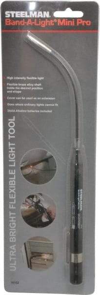 Steelman - Krypton Bulb, Mini Flashlight - Black Plastic Body, 2 AAA Batteries Included - USA Tool & Supply