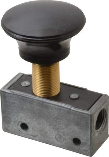 Mead - 3 Way Pilot Air Valve - 1/8" NPT Inlet, Palm Actuator - USA Tool & Supply