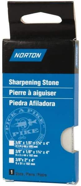 Norton - 4" Long x 2" Wide x 3/8" Thick, Novaculite Sharpening Stone - Rectangle, Ultra Fine Grade - USA Tool & Supply