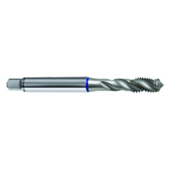 ‎M5 × 0.8 3FL 6H PM Cobalt Spiral Flute Semi-Bott Blue Ring Tap-Bright-40 Degree Helix - USA Tool & Supply