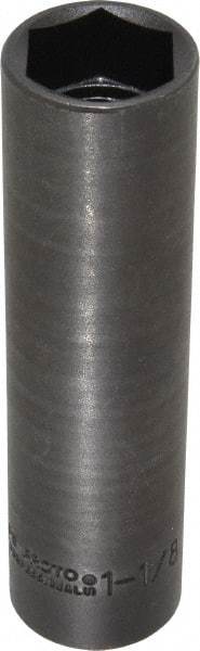 Proto - 1/2" Drive 1-1/8" Deep Impact Socket - 6 Points, 5-3/4" OAL - USA Tool & Supply