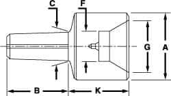 Riten - 4MT Taper, 5/8 to 1-3/8" Point Diam, Hardened Tool Steel Lathe Female Point - 1-7/32" OAL - USA Tool & Supply