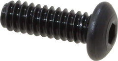 Value Collection - #0-80 UNF Hex Socket Drive, Button Screw - Alloy Steel, Black Oxide Finish, Fully Threaded, 3/16" Length Under Head - USA Tool & Supply