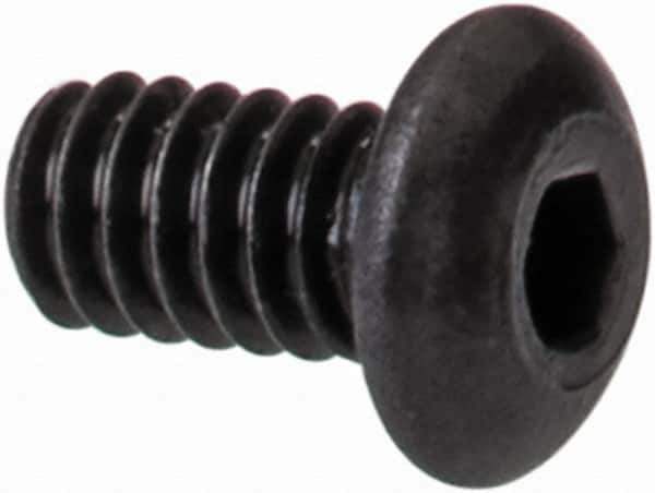 Value Collection - #0-80 UNF Hex Socket Drive, Button Screw - Alloy Steel, Black Oxide Finish, Fully Threaded, 1/8" Length Under Head - USA Tool & Supply