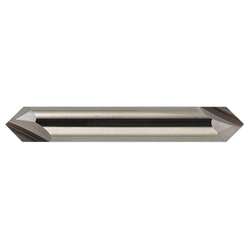 1/2″ × 1/2″ × 3″ STR / RHC Solid Carbide 2-Flute Double End Chamfer Tool - Bright - Exact Industrial Supply