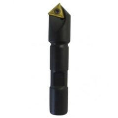 90° Point- 0.047" Min- 0.5" SH- Indexable Countersink & Chamfering Tool - USA Tool & Supply