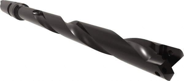 Allied Machine and Engineering - Series 1, 18mm Max Diam, 3MT Taper Shank, Helical Flute Spade Drill - 6-1/2" Max Depth, 9-11/32" Body Length, 13-7/32" OAL, Extended Length, Through Coolant - USA Tool & Supply