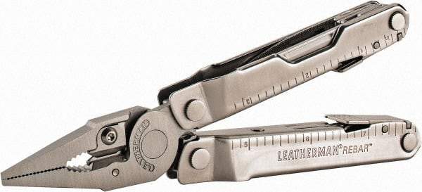 Leatherman - 17 Piece, Multi-Tool Set - Gray, 6-1/4" OAL, 4" Closed Length - USA Tool & Supply