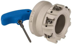 Iscar - 7 Inserts, 3" Cut Diam, 1" Arbor Diam, 0.492" Max Depth of Cut, Indexable Square-Shoulder Face Mill - 0/90° Lead Angle, 2" High, T490 LN.T 1306 Insert Compatibility, Through Coolant, Series Helitang - USA Tool & Supply