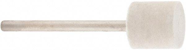 Value Collection - 1/2" Diam, 1/8" Shank Diam, Cylinder Shaped Mounted Bob - Rock Hard Density, 1/2" Head Length, 2" Shank Length, Wool Felt - USA Tool & Supply