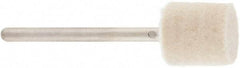 Value Collection - 1/2" Diam, 1/8" Shank Diam, Cylinder Shaped Mounted Bob - Medium Density, 1/2" Head Length, 2" Shank Length, Wool Felt - USA Tool & Supply