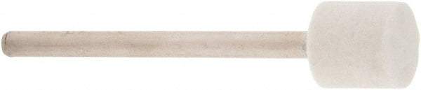 Value Collection - 3/8" Diam, 1/8" Shank Diam, Cylinder Shaped Mounted Bob - Hard Density, 3/8" Head Length, 2" Shank Length, Wool Felt - USA Tool & Supply