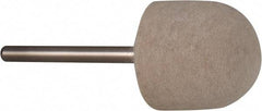 Value Collection - 3/4" Diam, 1/8" Shank Diam, Oval Shaped Mounted Bob - Rock Hard Density, 3/4" Head Length, 2" Shank Length, Wool Felt - USA Tool & Supply