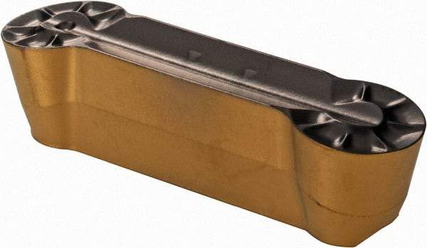 Iscar - 840GDMY Grade IC830, 8mm Cutting Width Carbide Grooving Insert - 25mm Max Depth of Cut, Neutral, 4mm Corner Radius, TiN/TiAlN Finish - USA Tool & Supply