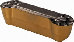 Iscar - 840GDMY Grade IC830, 8mm Cutting Width Carbide Grooving Insert - 25mm Max Depth of Cut, Neutral, 4mm Corner Radius, TiN/TiAlN Finish - USA Tool & Supply