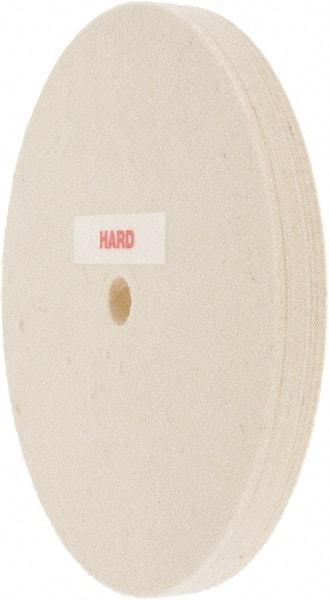 Value Collection - 6" Diam x 1/2" Thick Unmounted Buffing Wheel - 1 Ply, Polishing Wheel, 1/2" Arbor Hole, Hard Density - USA Tool & Supply