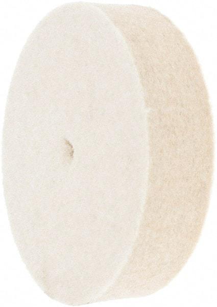 Made in USA - 2" Diam x 1/2" Thick Unmounted Buffing Wheel - 1 Ply, Polishing Wheel, 1/2" Arbor Hole, Hard Density - USA Tool & Supply