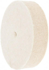 Made in USA - 2" Diam x 1/2" Thick Unmounted Buffing Wheel - 1 Ply, Polishing Wheel, 1/2" Arbor Hole, Hard Density - USA Tool & Supply