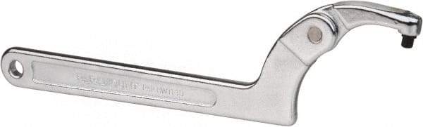 Paramount - 2" to 4-3/4" Capacity, Adjustable Pin Spanner Wrench - 11-3/8" OAL, 1/4" Hook Pin Height - USA Tool & Supply