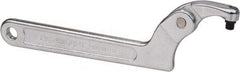 Paramount - 1-1/4" to 3" Capacity, Adjustable Pin Spanner Wrench - 8-1/8" OAL, 7/32" Hook Pin Height - USA Tool & Supply