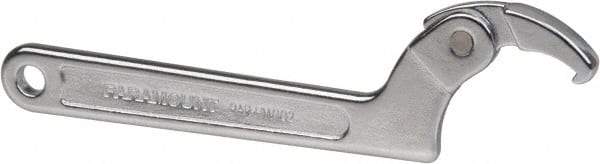 Paramount - 1-1/4" to 3" Capacity, Adjustable Pin Spanner Wrench - 8-1/8" OAL, 5/32" Hook Pin Height - USA Tool & Supply