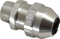 Thomas & Betts - 0.66 to 0.78" Cable Capacity, Class 1, Gas & Vapor Environments, Straight Strain Relief Cord Grip - 1 NPT Thread, Aluminum - USA Tool & Supply