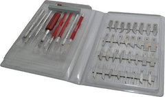 Excel - Hobby Knife Set - 46 Pieces, Includes #1, #2, #5, #18, #30, & #40 Knives, Hobby Awl, Burnisher, Sharpening Stone, 37 Blades - USA Tool & Supply