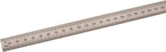 SPI - 36" Long, 0.5, 1mm Graduation, Flexible Steel Rule - Metric Graduation Style, 3/4" Wide, Silver, Satin Chrome Finish - USA Tool & Supply