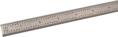 SPI - 48" Long, 1/100, 1/64, 1/50, 1/32" Graduation, Flexible Steel Rule - 16R Graduation Style, 3/4" Wide, Silver, Satin Chrome Finish - USA Tool & Supply