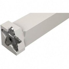 Iscar - External Thread, 0.197" Max Depth of Cut, 2.39mm Min Groove Width, 5-1/2" OAL, Left Hand Indexable Grooving Cutoff Toolholder - 1" Shank Height x 1" Shank Width, C#-ASH../HSK A63WH-ASH.. Insert Style, PCHPLS Toolholder Style, Series PentaCut - USA Tool & Supply