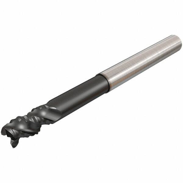 Iscar - 20mm Diam, Coarse Pitch, 17mm LOC, 3 Flute Solid Carbide 0.2mm Corner Radius Roughing End Mill - Uncoated, 104mm OAL, 20mm Shank Diam, Single End, Extended Reach, 45° Helix - USA Tool & Supply