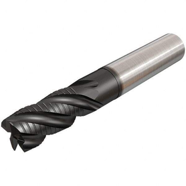 Iscar - 8mm Diam, 18mm LOC, 4 Flute Solid Carbide 45° Corner Chamfer Roughing End Mill - TiAlN Finish, 63mm OAL, 8mm Shank Diam, Single End, Extended Reach, 38° Helix - USA Tool & Supply