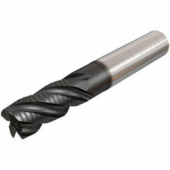 Iscar - 14mm Diam, 30mm LOC, 4 Flute Solid Carbide 45° Corner Chamfer Roughing End Mill - TiAlN Finish, 100mm OAL, 14mm Shank Diam, Single End, Extended Reach, 38° Helix - USA Tool & Supply