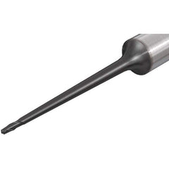 Iscar - 1mm Diam, 2mm LOC, 2 Flute Solid Carbide Ball End Mill - TiAlN Finish, Single End, 60mm OAL, 6mm Shank Diam, Spiral Flute - USA Tool & Supply