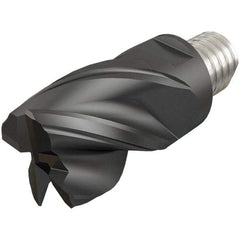 Iscar - MM EC-CF Grade IC908 Carbide End Milling Tip Insert - TiAlN Finish, 4 Flutes, 25mm Cutting Diam, 22mm Depth of Cut, 37mm Extension, 0.02" Cnr Rad, 38° Helix - USA Tool & Supply